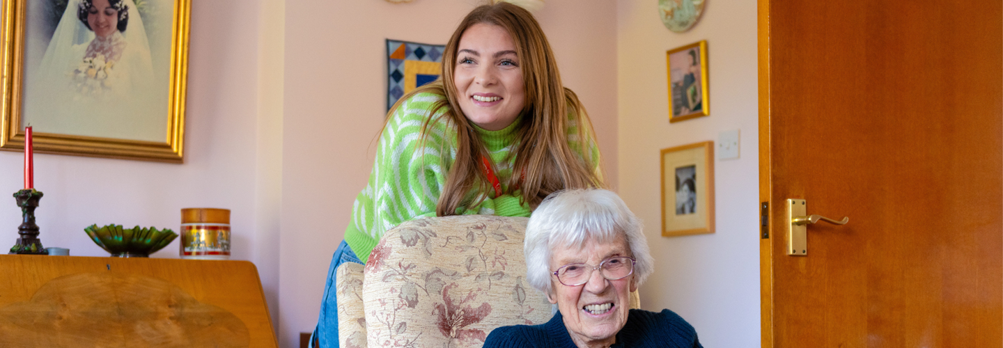 CareGiver with Client smiling